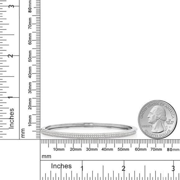 Moissanite Round Bangle Bracelet 1.30 Cttw 925 Sterling Silver NWT - Picture 5 of 10